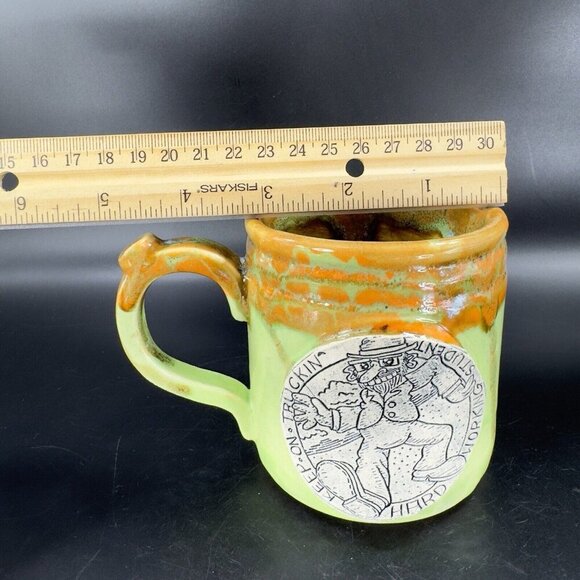 Hand Made Pottery Coffee Mug Cup Keep On Truckin Hard Working Student Mug Cup - Picture 5 of 15